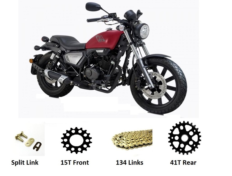  KEEWAY 125i K-LIGHT HEAVY DUTY GOLD CHAIN SPROCKET KIT  18-'25